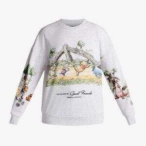 Disney Winnie The Pooh & Good Friends Graphic Sweatshirt Womens XL Gray